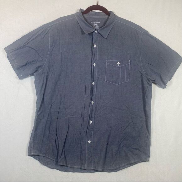 Horny Toad Blue Short Sleeve Button Down Shirt Size XL - Picture 1 of 11